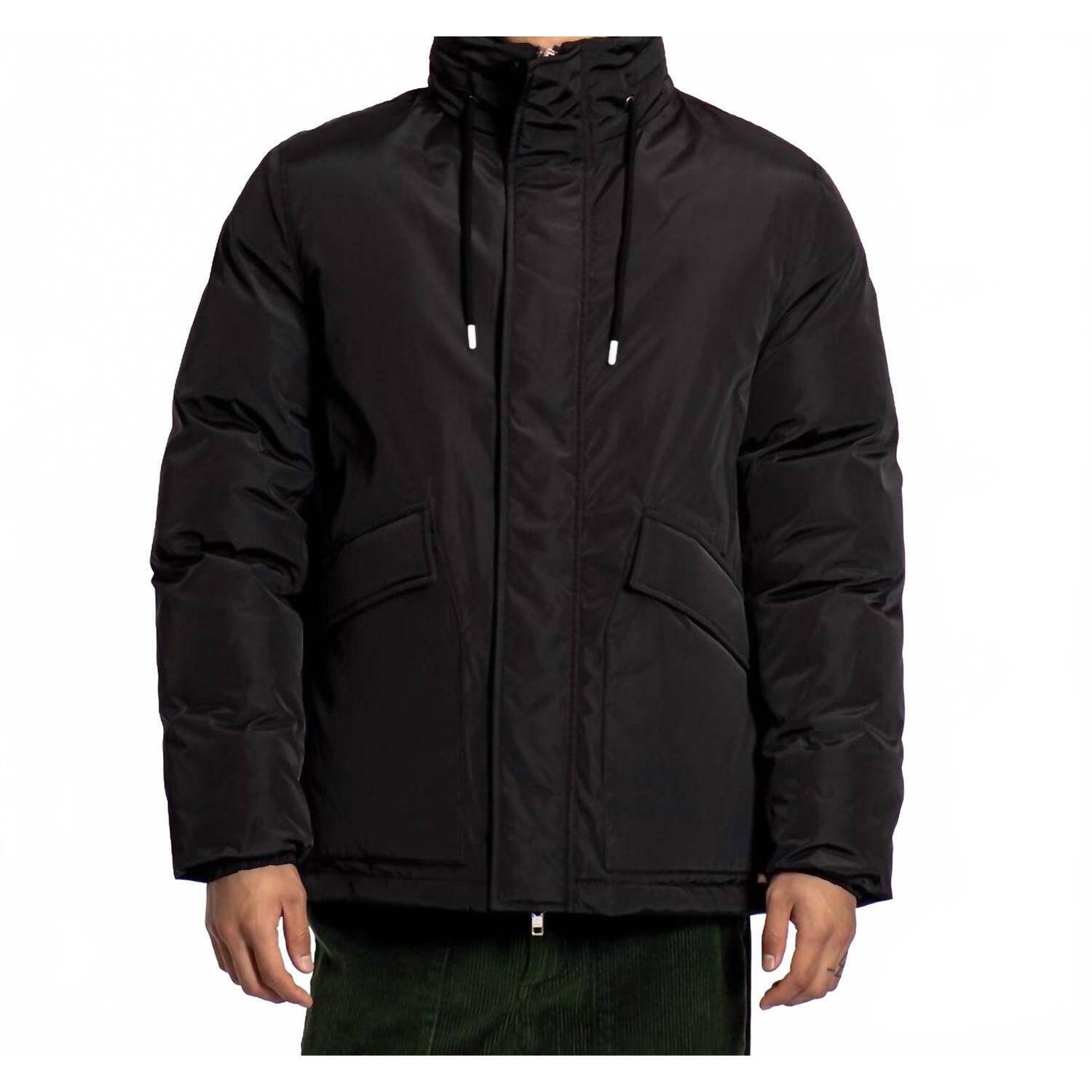 New Far Afield Sander Long Sleeve Puffer Jacket In Meteorite Black